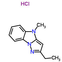 4H-Pyrazolo(1,5-a)benzimidazole, 2-ethyl-4-methyl-, monohydrochloride